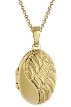 trendor 51718 Damen-Kette mit Flügel-Medaillon Gold auf Silber 925 von trendor