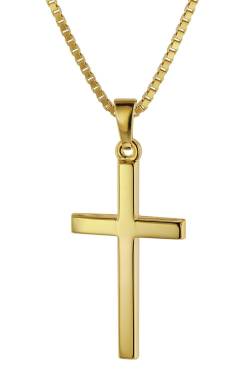 trendor 75412 Kreuz 26 mm Gelbgold 333 / 8 Karat mit vergoldeter Halskette von trendor