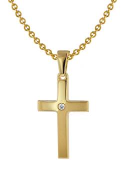 trendor 75426 Kreuz-Anhänger Gold 333 / 8 Karat mit vergoldeter Halskette von trendor
