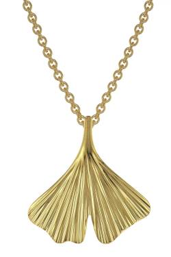 trendor 75720 Damen-Halskette mit Ginkgo-Anhänger Gold auf Silber von trendor