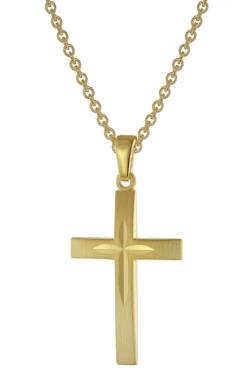 trendor 75834 Kreuz-Anhänger mit Halskette Gold auf Silber von trendor