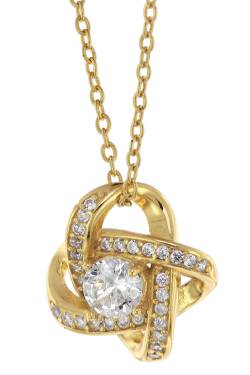 trendor 75856 Damen-Halskette Gold auf Silber Anhänger Knoten mit Zirkonias von trendor