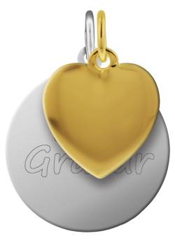 trendor 87691 Gravur-Anhänger Set Herz vergoldet 925 Silber von trendor