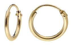 trendor Damen-Ohrringe Gold 333 / 8K Creolen Breite 1,3 mm Ø 11 mm 15169 von trendor