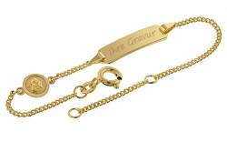 trendor Gravur-Armband für Kinder Gold 333 (8 Karat) 14/12 cm inklusive Wunsch-Gravur 75493 von trendor