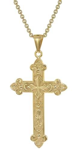 trendor Herren-Halskette mit orthodoxem Kreuz Gold auf Silber 925 39044-50 50 cm von trendor