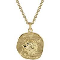 trendor Kette mit Anhänger Löwe Sternzeichen Ø 20 mm Gold auf Silber von trendor