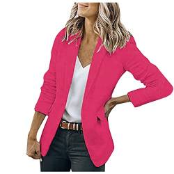 Damen Jacke Sommer Blazer Solide Knopftasche Freizeit Langarm Anzug Mantel Tops &J2774 von tsaChick