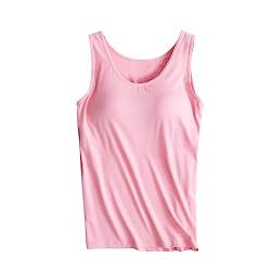 tsaChick Camisole Top Damen Basic Tank Top mit integriertem BH Mieder Slim Fit Weste gepolstertes Unterhemd BH Hemd U-Ausschnitt Bauchweg Shapewear Top Trägertop Body Shaper Spaghettiträger Oberteil von tsaChick