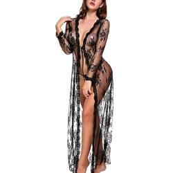 tsaChick Damen Dessous Sexy Transparent Kaufen Spitzen 3-TGL Frauen Halbdurchsichtige Lang Cosplay Nachtwäsche Tanga Baumwoll UnterwäSche Damen Erotische Baby Dolls & Negligees QQD8 von tsaChick