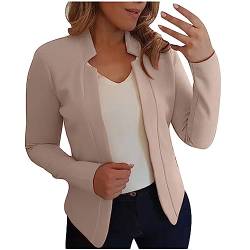 tsaChick Damen Jacken Elegant Blazer Solide Knopftasche Freizeit Langarm Anzug Mantel Tops S-5XL von tsaChick