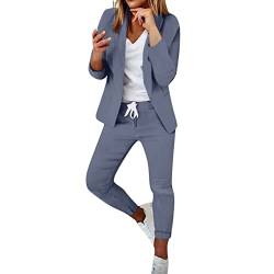 tsaChick Damen Mode Langarm Blazer Einfarbig Anzug Hose Lässig Elegant Business Anzug Weiße Bluse Damen Langarm Elegant T Shirt Damen Lang Shirts Damen Elegant Kurzarm Hemd Damen Kurzarm Schwarz Tops von tsaChick