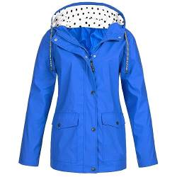 tsaChick Damen Softshelljacke Damen Friesennerz Regenmantel Kapuze Wasserdicht Wetterfest Windbreaker üBergangsjacke Regenjacke von tsaChick