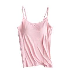 tsaChick Damen Unterhemd Camisole für Frauen, Verstellbarer Träger, Tank-Top, mit integriertem BH, ärmelloses Top, Reine Farbe von tsaChick