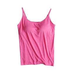 tsaChick Damenunterhemden Camisole-Tops für Damen mit integriertem BH-Ausschnitt, Weste, gepolstertes Basic-Camisole, Verstellbarer Spaghetti-Träger, Tank-Top, Cami-Tanks von tsaChick