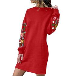 tsaChick Dresses for Women Damen Hoodie Kleid Pullover Langarm Sweatshirtkleid Kapuzenpullover Tops Herbst Sweatshirt Pulloverkleid mit Spitzen Strickkleid Damen Winter S-XXL von tsaChick