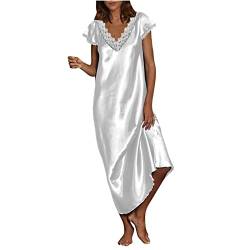 tsaChick Flanell Nachthemd Damen Damen Nachthemd Kurzarm Lange Nachtwäsche mit Taschen Loose Fit Nachthemd Nachthemd Damen S-4XL von tsaChick