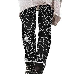 tsaChick Halloween-Leggings für Damen, Skelett, Totenkopf, Workout, Laufen, Fitnessstudio, Yoga, lustige Stretch-Hose Gray H111 L von tsaChick