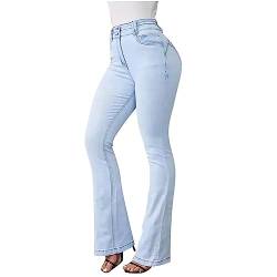 tsaChick Jeanshosen Damen löcher Ankle Damen high White Jeanshosen HIGH Waist Easy Colour Pant Noos Light Blue XL 40 von tsaChick