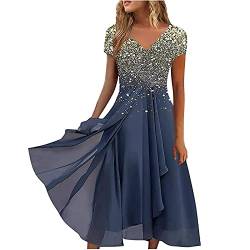 tsaChick Lange Abendkleider Damen Spitzen Abendkleid Elegant Cocktailkleid Ballkleid Brautjungfernkleider für Hochzeit Lang Abendkleider Abendkleid Damen Lang S-3XL von tsaChick