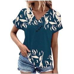 tsaChick Lustige T Shirts FüR MäNner Damen Oversize T Shirt mit V-Ausschnitt Kurzärmeliges Casual Lockere Basic Sommer Tee Shirts Bluse. von tsaChick