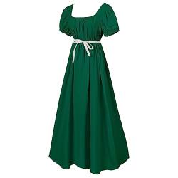 tsaChick Mittelalter Kleid Lila Mittelalter Kleid Damen Bäuerin Sommerkleider Damen Dirndl Grün 40 Armeegrün XXL von tsaChick