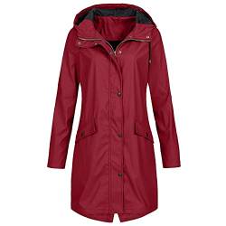 tsaChick Regenjacke Damen Wasserdicht Damen Herbst Und Winter Mittellange wasserdichte Winddichte Jacke Mantel Rauschenden Mantel MTB Regenjacke Damen Kinder Regenjacke Mädchen Dünne Regenja von tsaChick