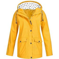 tsaChick Regenmantel Damen Wasserdicht Damen Regenjacke Mit Kapuze (100 Wasserdichter Level) Leichte Outdoorjacke Wasserdichter Windproof Regenmantel Atmungsaktiv üBergangsjacke Funktionsjacke Mit von tsaChick