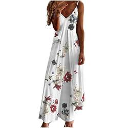 tsaChick Sommerkleider Damen Damen Sommerkleid V Ausschnitt Floral Spitze Quasten Spaghetti Trägerkleid Freizeitkleider Hi-Low Party Boho Beach Maxi Dress Sommerkleid Damen Lang von tsaChick