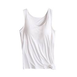 tsaChick Sport BH Damen Damen Unterhemd BH-Hemd Basic U-Ausschnitt Eingebauter BH Bügelloser Gepolstert Tank Tops, XS-2XL von tsaChick