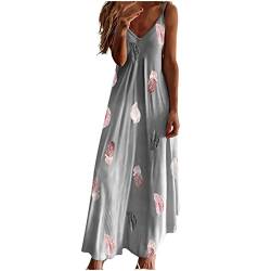 tsaChick Strandkleid Damen Sale Angebote Sommerkleid Damen Unterhalb des Knies Ohne Arm Dress Ladies Jeanskleider Damen Sommer Geblümt Sommerkleider Lang Spitzenkleid DSA15 von tsaChick