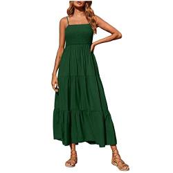 tsaChick Strandkleid Damen kurz Boho, Sommerkleid Damen große größen, Sommerkleid Damen leicht und luftig lang, Green XXL 42 von tsaChick