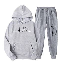 tsaChick Sweatshirt Jacke Damen Mit Kapuze Damen Mode Sport Lässig Jacke Hose Mit Kapuze Sweatshirt Top Hose Set Damen Kleider Sommer Damen Longshirt Für Leggings Jumpsuits Für Damen Elegant von tsaChick