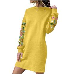 tsaChick Sweatshirtkleid Damen Pullover Kleid für Winter Herbst Solide Stickerei Winterpullikleid Schlankes gerades Kleid Ladies Kleider Strickkleid Damen Winter S-XXL von tsaChick