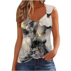 tsaChick TräGertop Damen Angebot Top Damen Metallschlinge Cami Top Rundhalsausschnitt Tank Top Breite Schultergurte Slim Sommer Oberteile Bedruckt Rundhals Oberteil Sexy Marmor Mode Bluse BXB75 von tsaChick