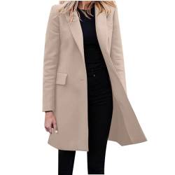 tsaChick Trenchcoat Damen Lang Blazer Blazer Für Damen Verstellbare Ärmel Longblazer Geschäft Büro Blazer Anzug Sportlich Jack Trenchcoat Strickjacken Verschluss von tsaChick