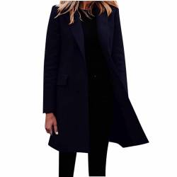 tsaChick Trenchcoat Damen Lang Blazer Cardigan Damen Cardigan Damen Lang mit Kragen und Langen Ärmeln - Strickjacke Damen Lang mit Fließender Passform - Größen Strickjacke Damen Lang Bunt von tsaChick