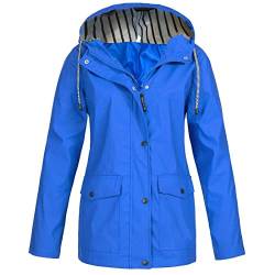 tsaChick Windbreaker Damen GefüTtert Damen Regenjacke Mit Kapuze (100 Wasserdichter Level) Leichte Outdoorjacke Wasserdichter Windproof Regenmantel Atmungsaktiv üBergangsjacke Funktionsjacke Mit von tsaChick