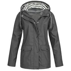 üBergangsjacke Frauen Langarm Kapuzen Casual Outwear Jacken Solide Regenjacke Outdoor Plus Size Wasserdichter Regenmantel mit Kapuze Winddicht &J3539 von tsaChick