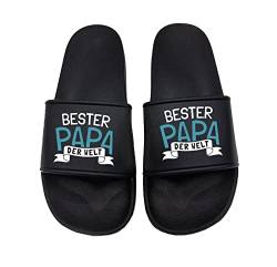 Bester Papa der Welt Badelatsche Sandalen Urlaub Vatertag, Größe: 46 EU von tshirtladen