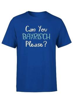 Can You Bayrisch Please? Trachten Herren T-Shirt, Farbe: Blau, Größe: XXL von tshirtladen