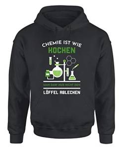 Chemie ist wie Kochen Man darf nur Nicht den Löffel ablecken Hoodie Unisex Sweatshirt Statement, Farbe: Dunkelgrau, Größe: X-Large von tshirtladen