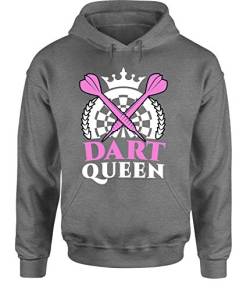 Dart Queen Hoodie Unisex Dart Spruch T-Shirt, Farbe: Grau, Größe: XXX-Large von tshirtladen