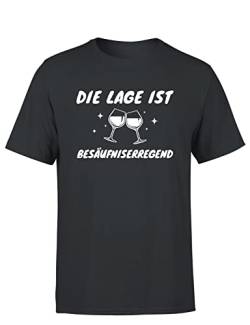 Die Lage Ist Besäufniserregend - Party Herren T-Shirt, Farbe: Dunkelgrau, Größe: XXXXL von tshirtladen