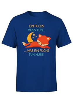 EIN Fuchs muss tun was EIN Fuchs tun muss Schönes Fuchs Herren T-Shirt, Farbe: Blau, Größe: XXL von tshirtladen