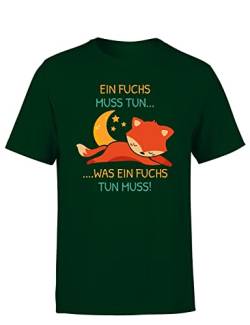 EIN Fuchs muss tun was EIN Fuchs tun muss Schönes Fuchs Herren T-Shirt, Farbe: Dunkelgrün, Größe: XXXXX-Large von tshirtladen