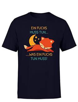 EIN Fuchs muss tun was EIN Fuchs tun muss Schönes Fuchs Herren T-Shirt, Farbe: Navy, Größe: XL von tshirtladen