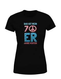 Fastnacht & Karneval Das ist Mein 70er Jahre Kostüm Damen T-Shirt, Farbe: Schwarz, Größe: Xx-Large von tshirtladen