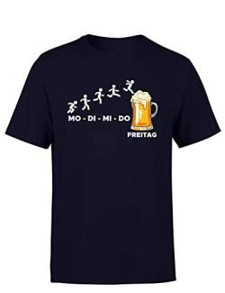 Freitag! Endlich Wochenende mit lustigem Bier Spruch Herren T-Shirt, Farbe: Navy, Größe: XXXXL von tshirtladen