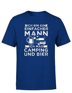 Ich Bin EIN Einfacher Mann Ich Mag Camping Und Bier - Camper - Herren T-Shirt, Farbe: Blau, Größe: XXL von tshirtladen